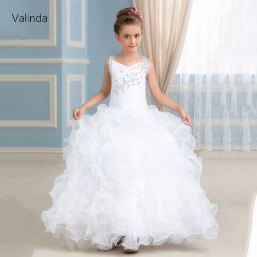 Ruffled Organza Flower Girl Pageant Dress Little Princess Dresses Custom Made