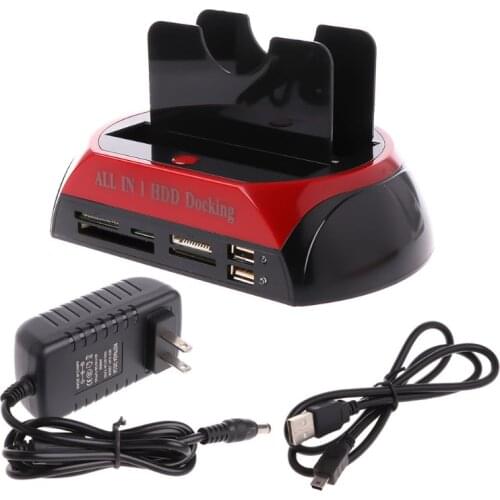 IDE SATA Dual All In 1 HDD Dock Docking Station Hard Disk Drive Hdd 2.5 3.5 Reader Usb 2.0 US External Box Enclosure Case