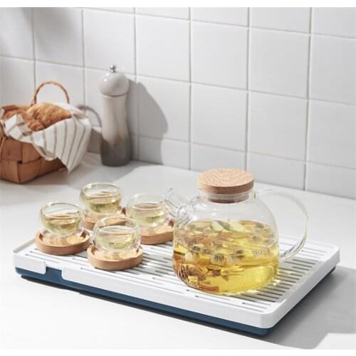 Kitchen Plastic Drain Rack Dish Bowl Drainer Tray Sink Drying Rack Worktop Organizer Double Layers Drying Rack