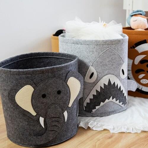 Cute Lion shark Shaped Kids Toy Storage Basket for Baby Toys and Clothing Washable Felt basket Multi-Function sundry storage box