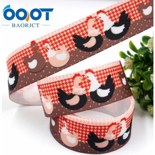 OOOT BAORJCT 182021,25 mm 10 yard Cartoon Ribbons Thermal transfer Printed grosgrain Wedding Accessories DIY handmade material