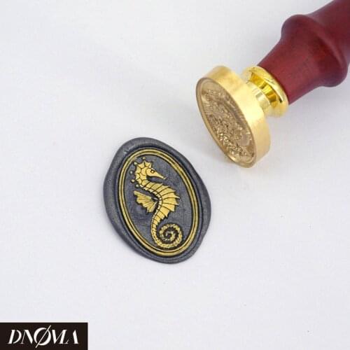 Oval Hippocampus Sea Horse Stamp / Wedding Wax Seal Stamp / Sealing Wax Stamp