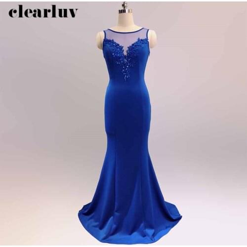 See-Through Evening Dresses 2020 Sleeveless Plus Size Robe De Soiree DX299 Sexy Slim Women Party Dresses Appliques Formal Dress