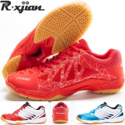 R.XJIAN brand Men and women Light Daily Badminton Shoes Training Breathable Anti-Slip Sneakers Couple table tennis shoes Sport