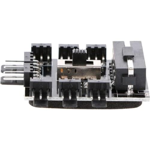 PC IDE Molex 1 To 8 Way Splitter Cooling Fan Hub 3-Pin 12V Power Socket PCB Adapter