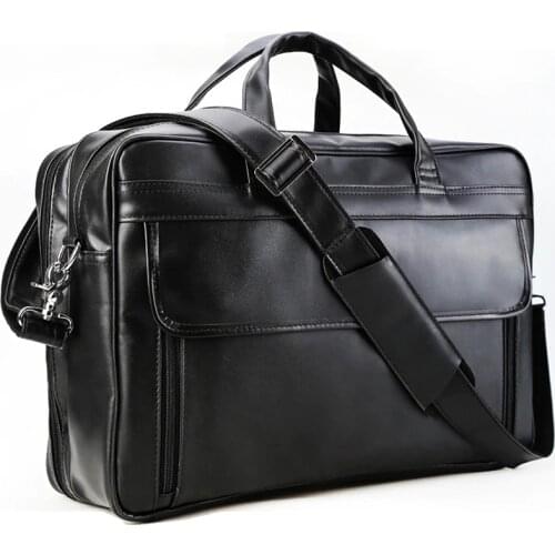 Luufan Mens Genuine Leather Messenger Shoulder Bag Bussiness Office Satchel Large 17" Laptop Satchel Multi functional Briefcase