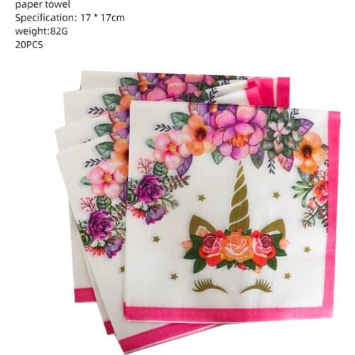 Unicorn Party Decoration Kids Party Supplies Unicorn Flower Decoration For Birthday Girl Jungle Birthday Decoration Napkins