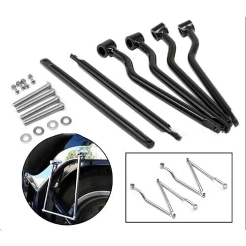 Universal Motorcycle Bike Stainless Steel Saddle Bag Support Bars Bracket Retro Bracket Side Box Hanging Mount Bracket Set
