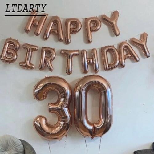 40inch rose gold digital balloon 0-9 birthday party wedding decoration balloon rose gold theme latex party supplies