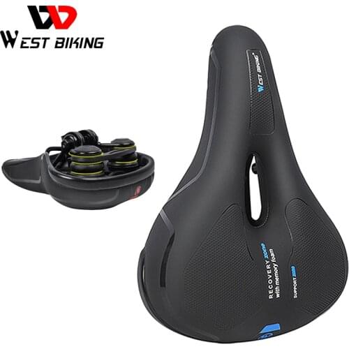 WEST BIKING MTB Bike Saddle Comfortable Mountain Bicycle Saddle Non-slip Shock Absorption Cycling Hollow Seat Bike Accessories