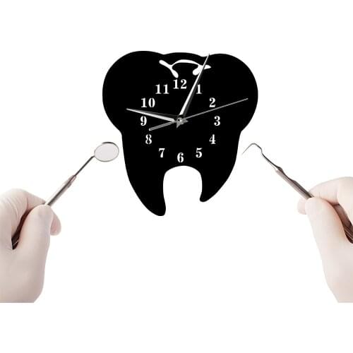 Mirror Surface Tooth Dentistry Wall Clock Dental Clinic Office Decorative Clock Watch Dental Surgeon Teeth Care Gift For Dentist
