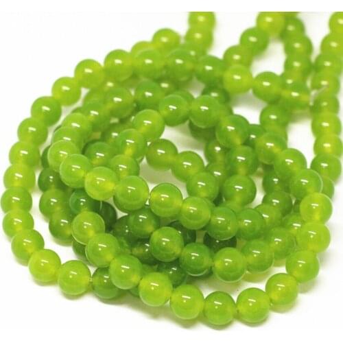Yellow and green natural stone dyed chalcedony jades 8mm 10mm round loose beads diy elegant jewelry findings 15inch B25