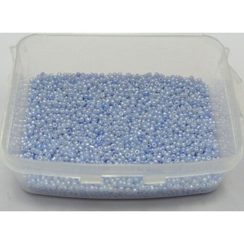 10000 Ceylon Light Blue Glass Seed Beads 1.5mm (12/0) + Storage Box