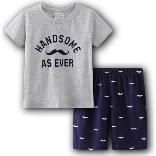 2021 Children Sleepwear Baby Nightwear Pyjamas Kids Homewear Short Sleeve Cotton Girls Pajamas Sets Kids Clothes Boys 2 to7Years