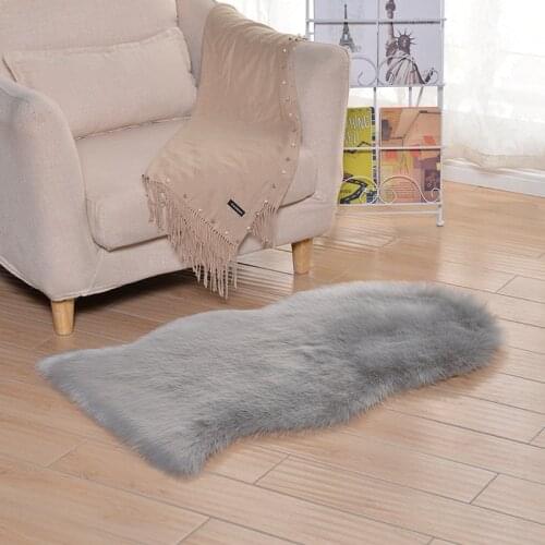9 Colors 60x100cm Home Decoration Soft Faux Fur Sheepskin Chair Cover Warm Hairy Carpet Seat Pad Washable Bedroom Faux Mat