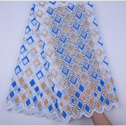 African Dry Lace Fabrics High Quality Cotton Lace Punched Hole Cotton Lace Fabric Swiss Voile Lace In Switzerland Y1748