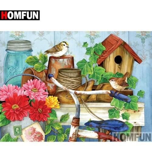 HOMFUN Full Square/Round Drill 5D DIY Diamond Painting "Bird scenery" Embroidery Cross Stitch 5D Home A08145