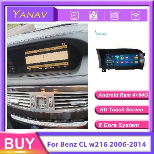 2 Din Car Stereo Radio For-Mercedes Benz CL W216 2006-2014 Car Audio MP3 Multimedia Player Touch Screen Android GPS Navigation