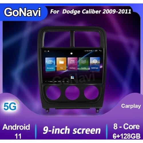 GoNavi 2 din Car Auto Multimedia Player For Dodge Caliber Android 11 Radio DVD Automotivo GPS Navigation Bluetooth 5G 2009-2011