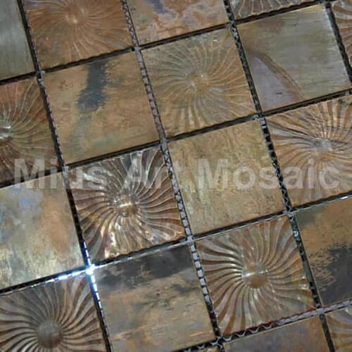 Big square embossed copper mosaic kitchen mosaic A6YB128