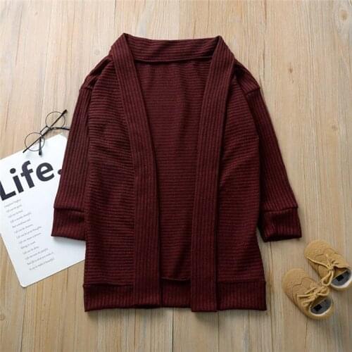 2-7Years Baby Girls Sweaters Toddler Kids Pullover Knitted Cardigans Coat Jacket Autumn Winter Children Girls Warm Coat Outwear