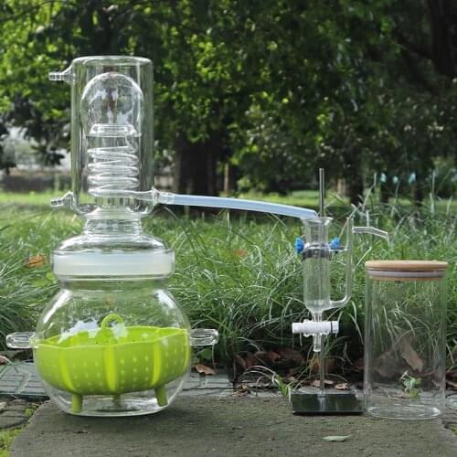 HOOLOO Home Crystal Hydrolat Essential Oil Glass Distiller Mini Intelligent Heating Essential Oil Distillation Brewer Machine