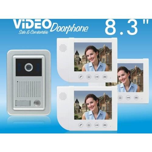 ZHUDELE Home security doorbell 8.3" video door phone metal die-casting ,waterproof explosion-proof 700TVLine HD IR camera 1 V 3
