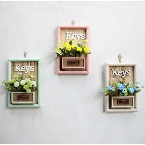 Creative Wooden House Wall Hanging Flower Pot Vase Living Room Garden Wall Hanging Flower Arranging Container Kindergarten Decor
