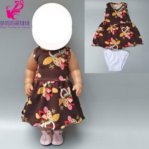 Fits 43cm Baby Newborn Doll Dress Thanksgiving Gift Doll Dress Underpants for 18" Babies Doll Accessories Toys Wear