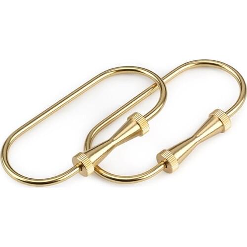 Outdoor Camping Small Tool Brass Keychin D Shape Yellow Key Ring
