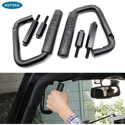 AQTQAQ 1Set Car Interior Metal Armrest Grab Handles Off Road Accessories Fit For Jeep For Wrangler