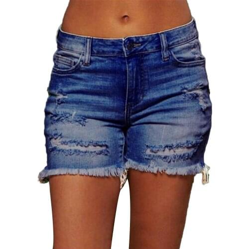 Fashion Women Denim Pants Low Rise Jeans Ripped Pockets Denim Shorts Minipants Hot Pants Denim Shorts Minipants Hot Pants