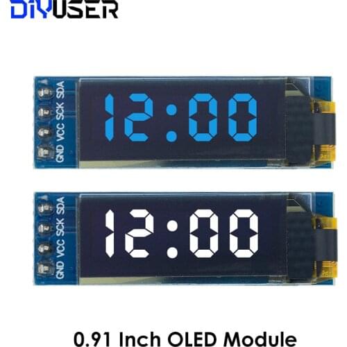 1pcs 0.91 inch OLED module 0.91" white/blue OLED 128X32 OLED LCD LED Display Module 0.91" IIC Communicate