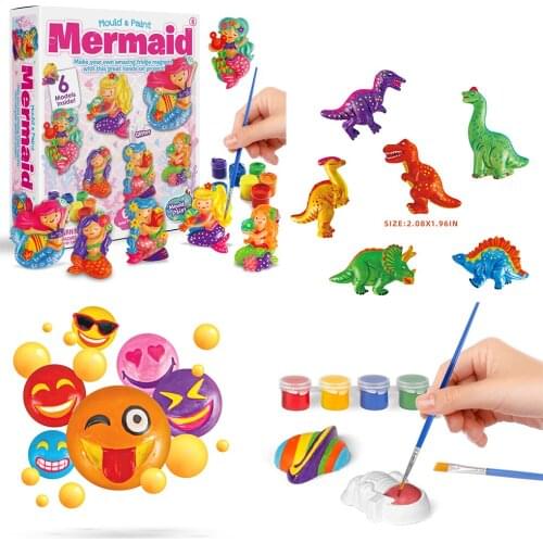 Byncceh DIY Painting Drawing Set Arts Crafts Toy Doodle Dinosaur Unicorn Plaster Doll Painted Gift Childrens Creative New Toys