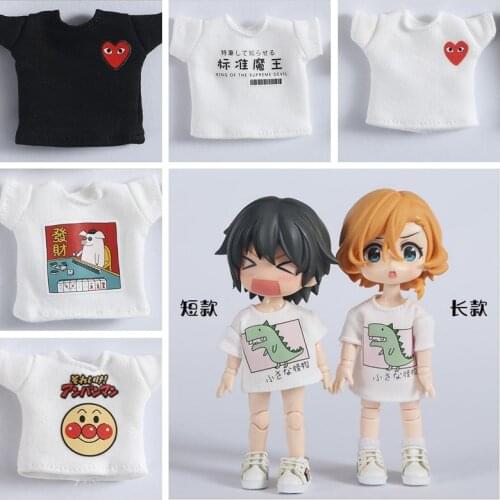 New Doll Clothes,Lovely Printed T-shirt for ob11,obitsu 11,molly,gsc,1/12 BJD Doll Clothing Accessories for dolls