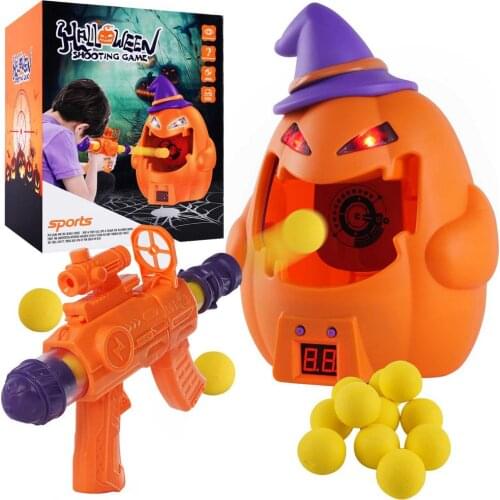 2021 New Ejection Game Halloween Pumpkin Soft Scoring Target Toy Kids Shooting Toys Foam Ball Battle Educational Kids Toys Gift