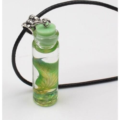 New Glamour Glass Leaf Pendant Necklace Natural Dried Flower Pendant Necklace Handmade Dried Flower Necklace Female Jewelry