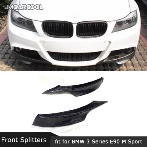 For BMW 3 Series E90 M Sport M-Tech 2009-2012 Front Bumper Lip Splitters Carbon Fiber/FRP Chin Aprons Flaps Car Styling