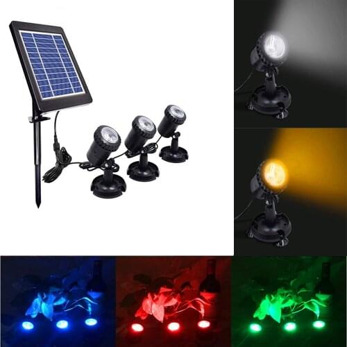 LED Solar Panel Underwater Light Pond Light Landscape Spotlight Waterproof 2 Modes Projector Light For Pond Lawn Garden Decora