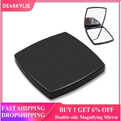 Portable Pocket Makeup Mirror Mini Hand Cosmetic Mirrors Vanity Double-Side Folded Compact Mirrors 2X Magnifying Make up Mirror
