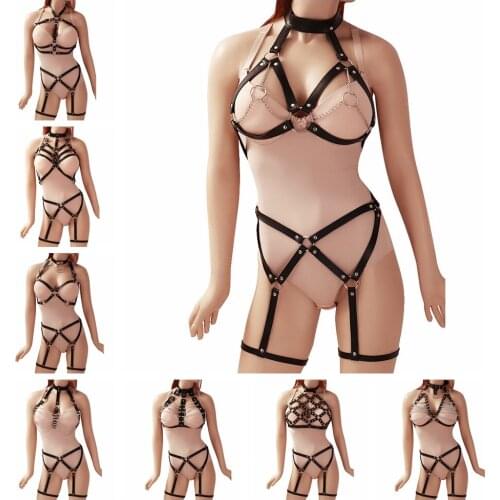 Harajuku Garter Body Strap Belt Stylish Accessories Stockings Bdsm Leather Sex Costumes Bondage Suspender Punk Harness Fashion