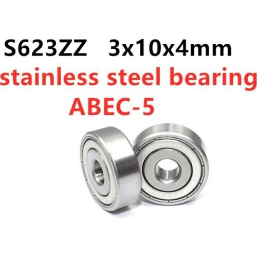 50pcs/lot S623ZZ S623 -2Z 3*10*4 stainless steel deep groove ball bearing 3x10x4 mm