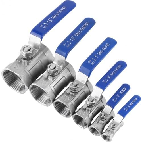 1 Pcs Thread Ball Valve Stainless Steel 304 Sanitary Ball Valve Female Thread Straight Type 1/4, 3/8, 3/4, 1, 1-1/4, 1-1/2 inch