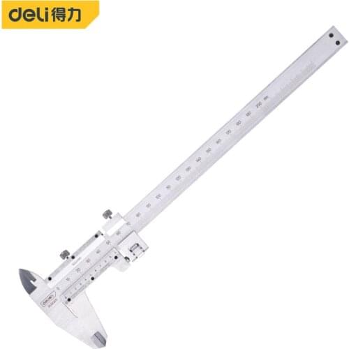 Deli Calipers Vernier Caliper 0-200mm 0.02 Precision Micrometer Popular Metric Machinist Vernier Caliper Thickness Gauge Tools