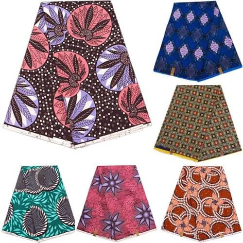 Chzimade 1/3/6Yards African Ankara Real Wax Flower Prints Fabric 2020 Polyester Sewing Fabric For Women Dress Diy Handmade Craft