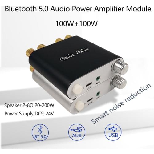 TPA3116D2 100Wx2 Bluetooth 5.0 Wireless Stereo Audio Power Amplifier Board Car AMP Amplificador Home Theater ZK-1002D