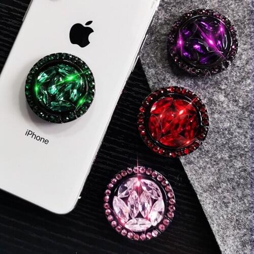Universal Luxury Bling Diamond socket Phone holder for Smart phone Metal Mount Mobile Phone Holder Stand for xiaomi for HuaWei