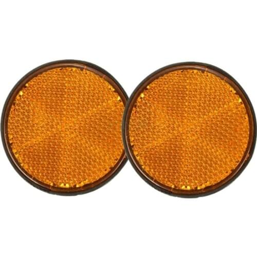 2pcs 2" Round Orange Reflector Universal For Motorcycle ATV Dirt Bike