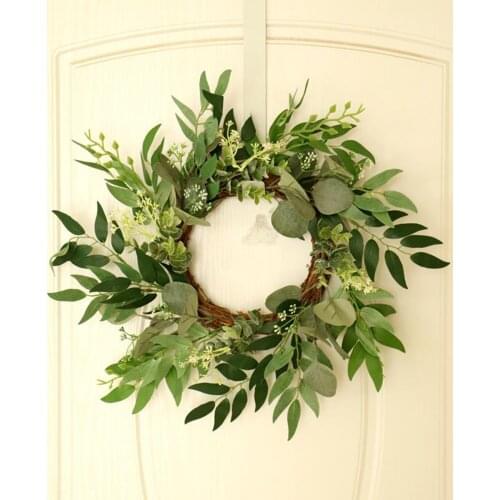 Eucalyptus Wreath Faux Green Wreath for Front Door Wall Festival Celebration