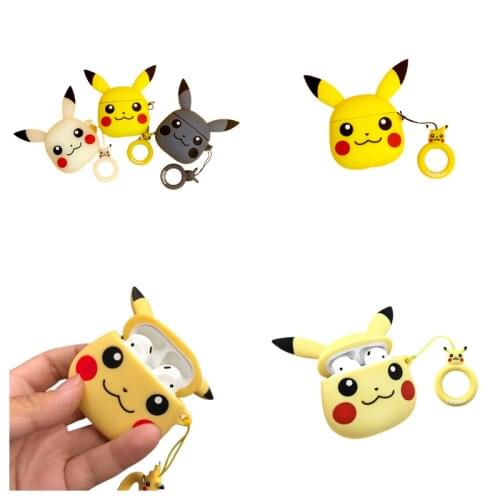 Pokemon Pikachu Bluetooth Headset Protective Case for Airpods1/2 Generation Airpodspro3 Generation Silicone Protective Shell